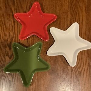 Three Santana International Star Shaped Holiday Candy/Trinket Dishes
